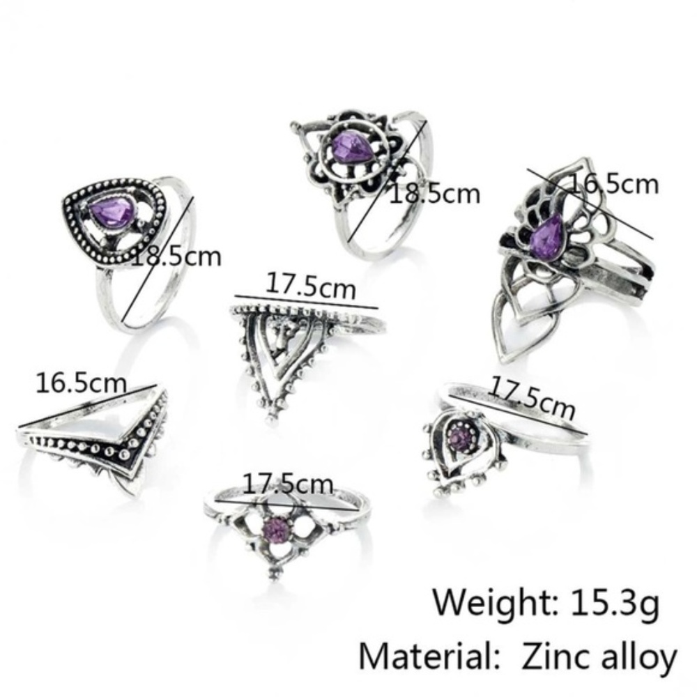 1 SET LEFT!! NWT WILA 7 Set Boho Midi Ring - Picture 4 of 4